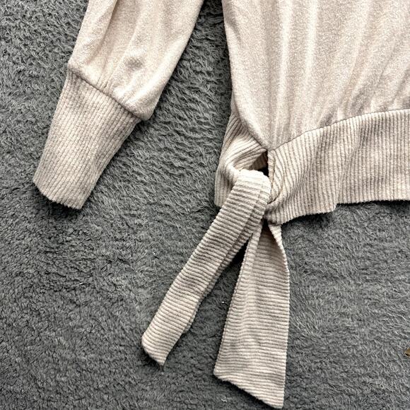 Saturday Sunday Small Pink Casual Sweater Front Tie Boxy Comfort Soft Oversized - Picture 4 of 8